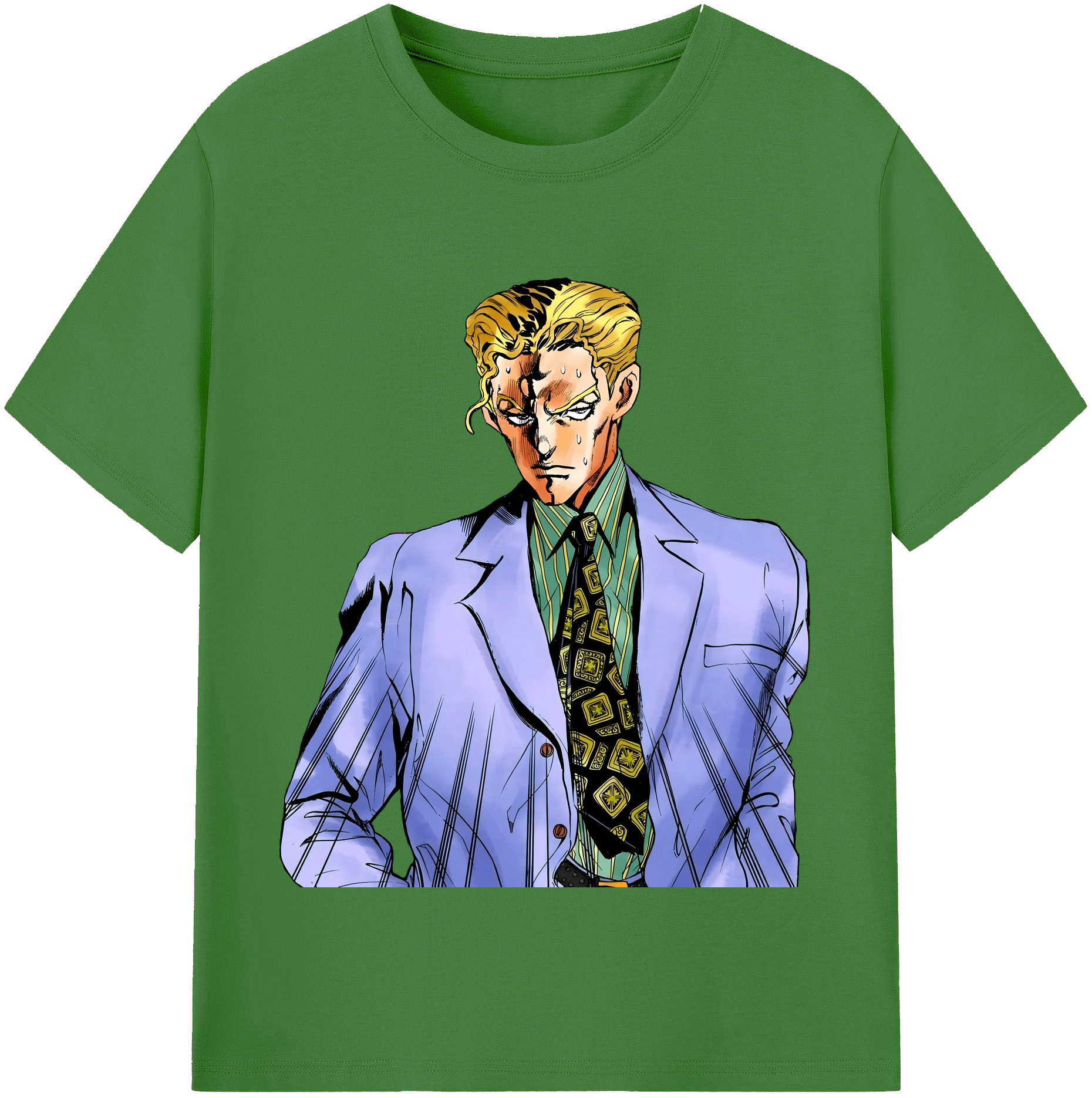 （画像用） ジョジョの奇妙な冒険 きら よしかげ JoJo's Bizarre Adventure Kira Yoshikage レディースカジュアルプリントTシャツ（綿100％）